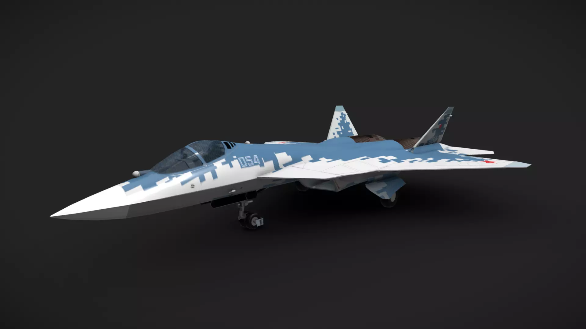 Sukhoi Su-57 Low-poly 3D model_0