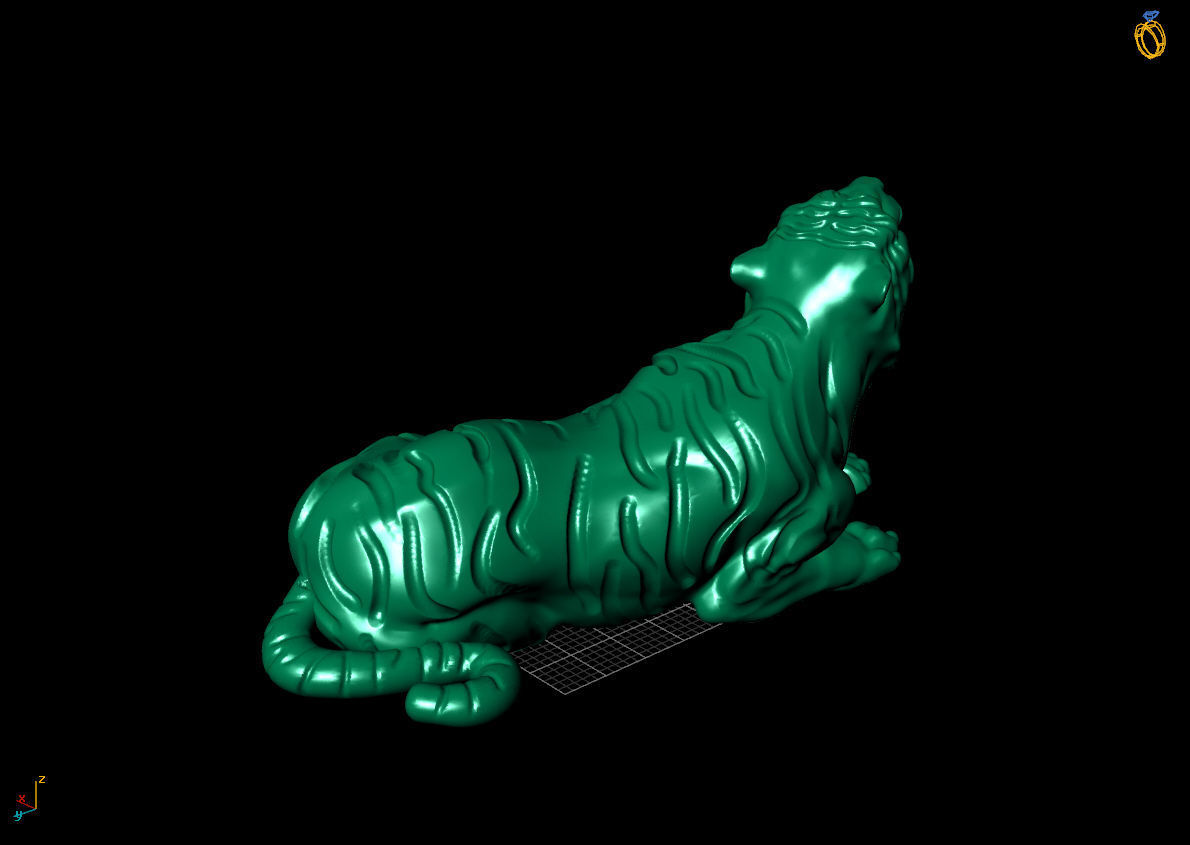 sitting tiger 3D print model_2