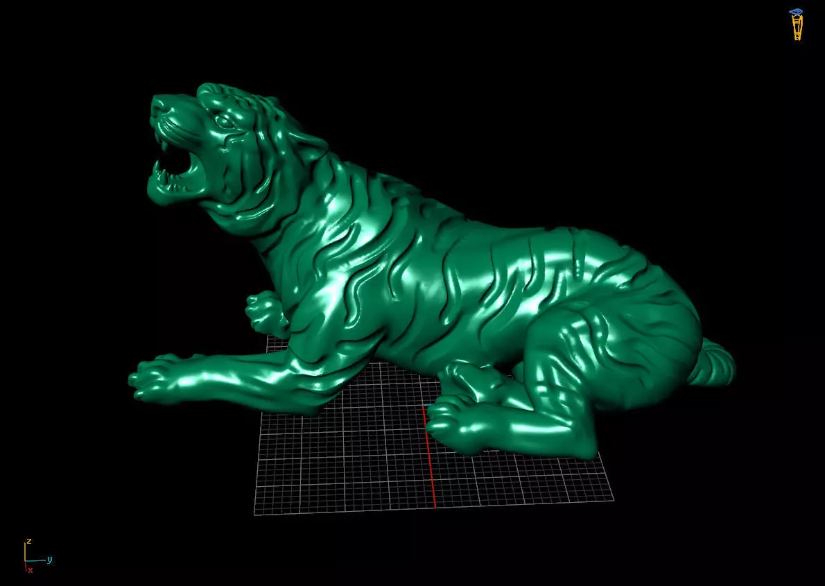 sitting tiger 3D print model_0