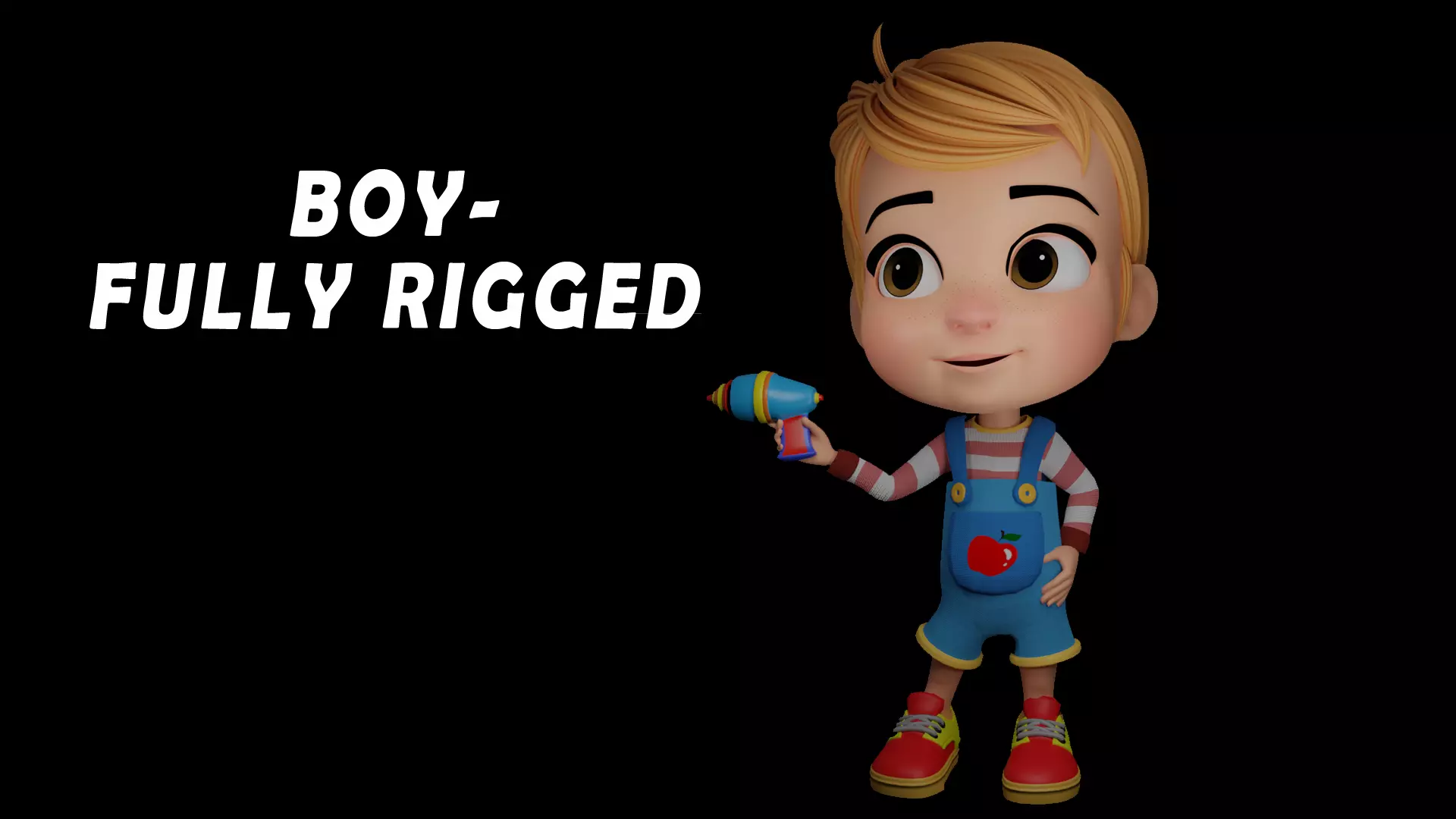 Cartoon Boy 2 fully rigged Low-poly 3D model