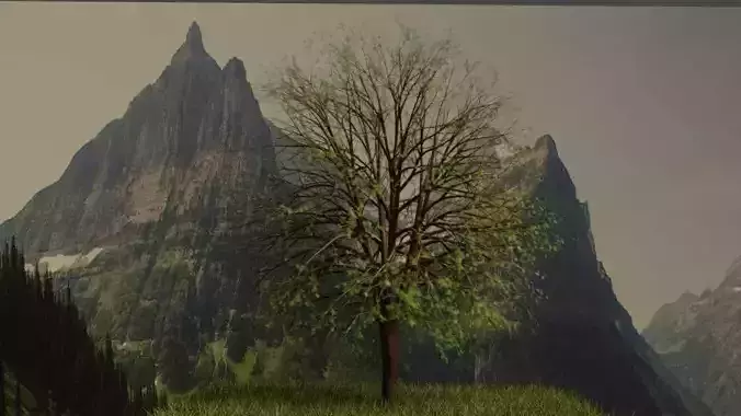 Animated Tree and Mountains good for frames 