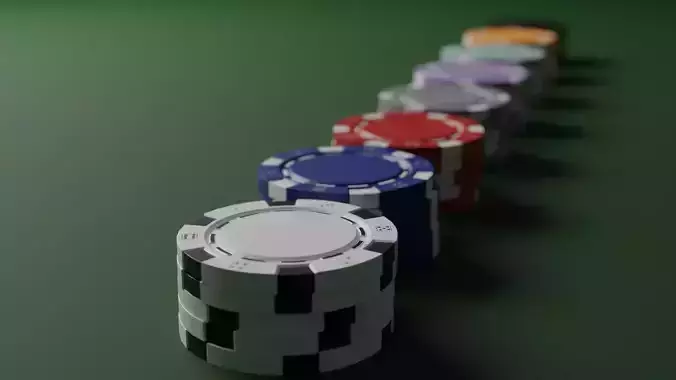 Poker chips asset Low-poly 3D model