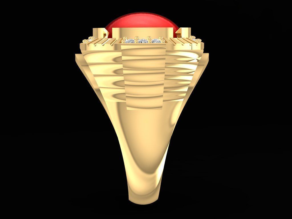 OVAL RUBY RING FOR MEN 2155 3D print model_5
