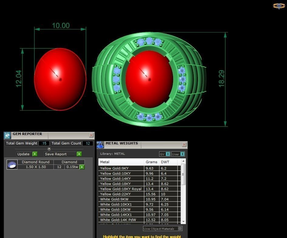 OVAL RUBY RING FOR MEN 2155 3D print model_7