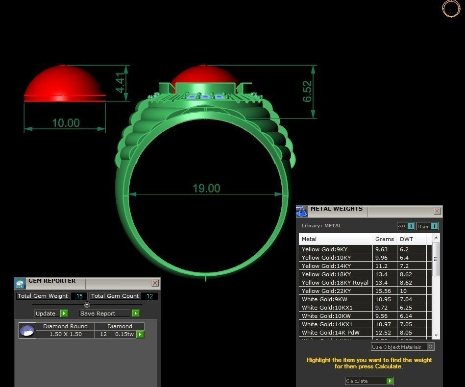 OVAL RUBY RING FOR MEN 2155 3D print model_6