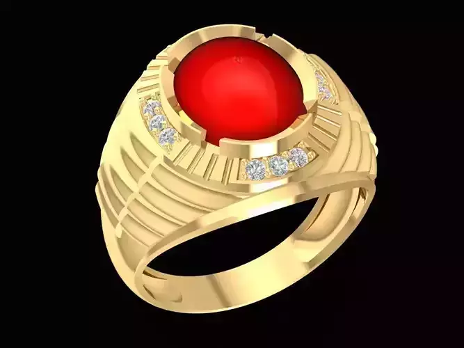 OVAL  RUBY RING FOR MEN 2155