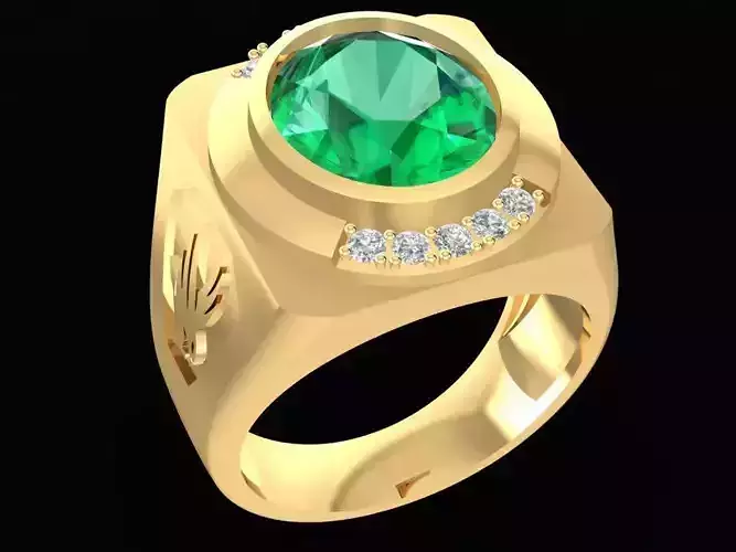 Luxury Round Gemstone Men Ring  2158