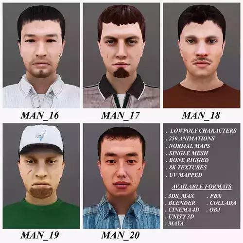 MAN 16 TO 20 3D Model Collection