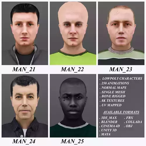 MAN 21 TO 25 3D Model Collection