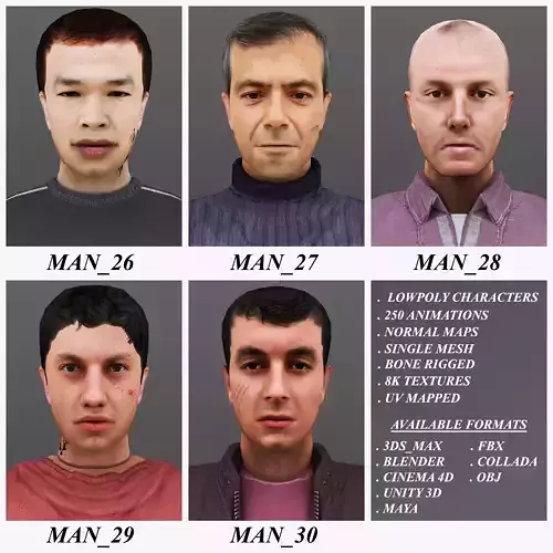 MAN 26 TO 30 3D Model Collection