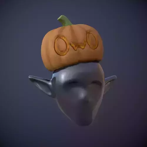 Knitted OwO Pumpkin Hat Low-poly 3D model