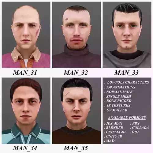 MAN 31 TO 35 3D Model Collection