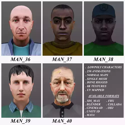 MAN 36 TO 40 3D Model Collection