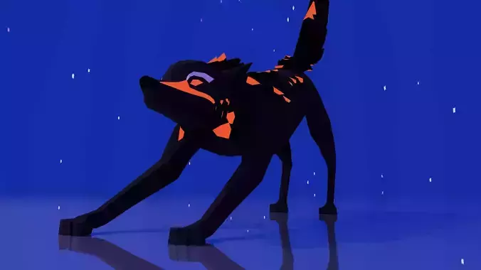 magic wolf Low-poly Game ready PBR 