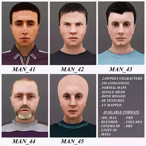 MAN 41 TO 45 3D Model Collection