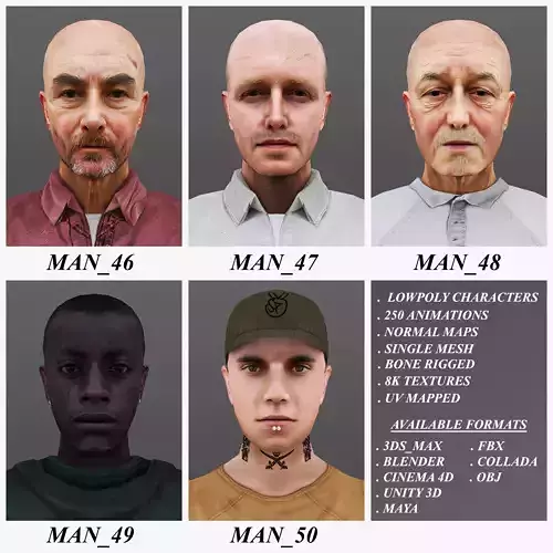 MAN 46 TO 50 3D Model Collection