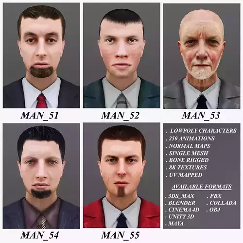 MAN 51 TO 55 3D Model Collection