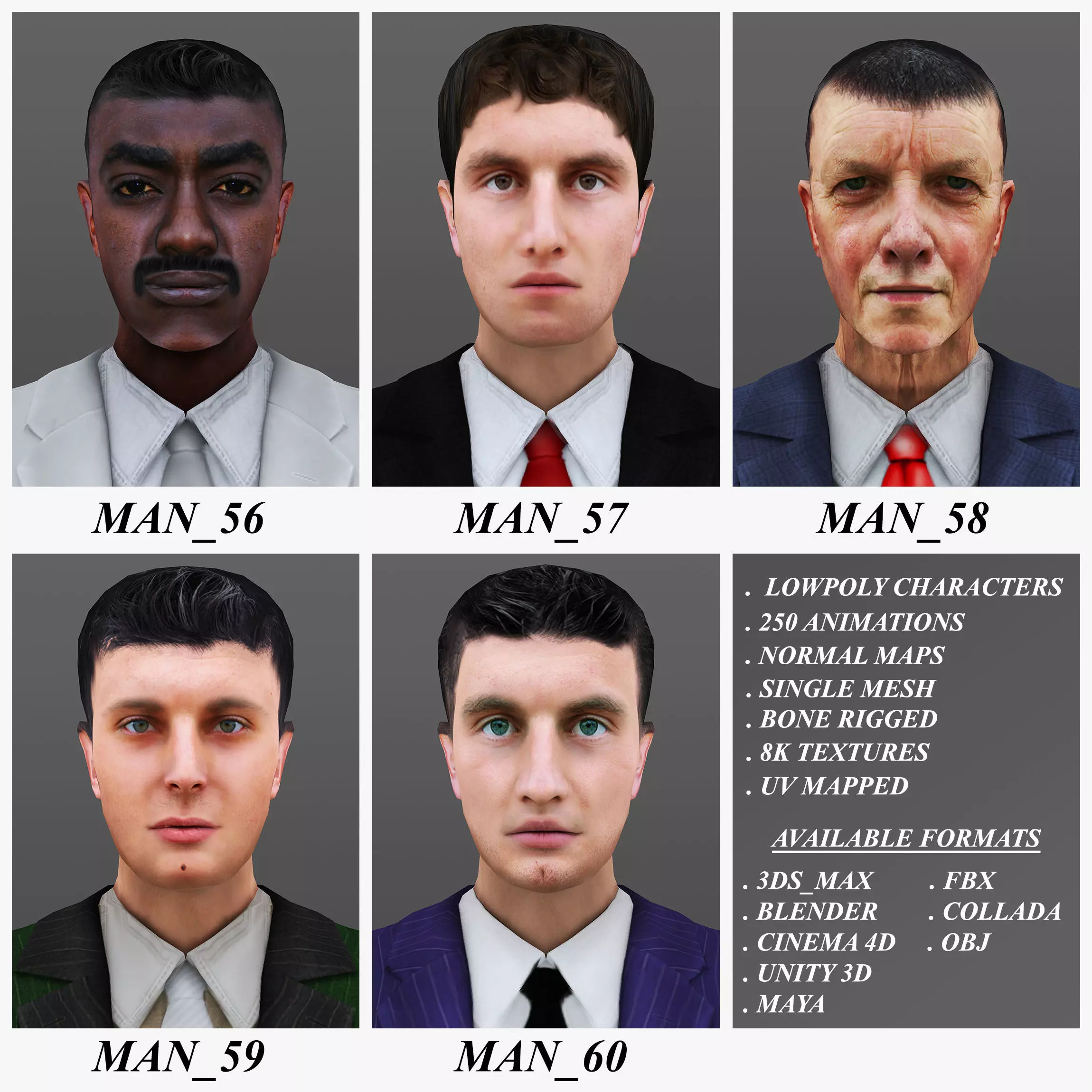 MAN 56 TO 60 3D Model Collection_0