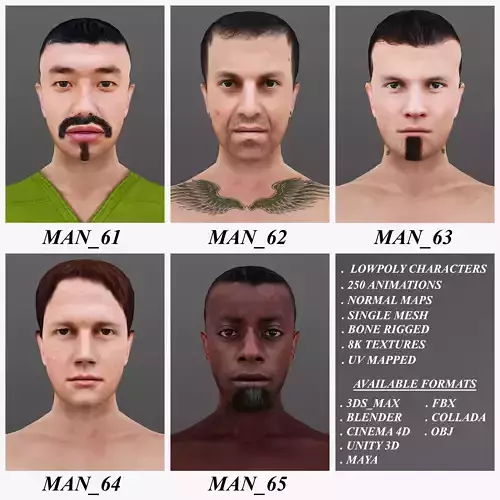 MAN 61 TO 65 3D Model Collection