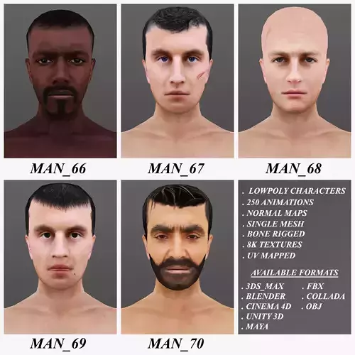 MAN 66 TO 70 3D Model Collection