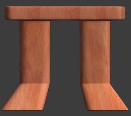 wooden table with vector legs Low-poly 3D model_1