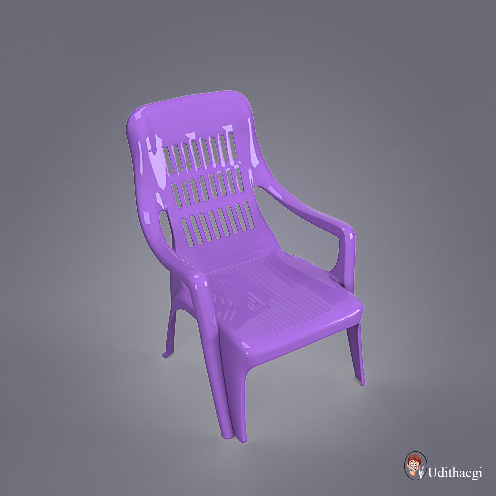 Plastic Chair 3D model_3