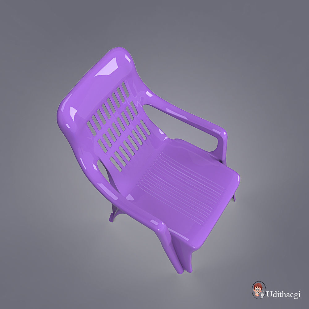 Plastic Chair 3D model_4
