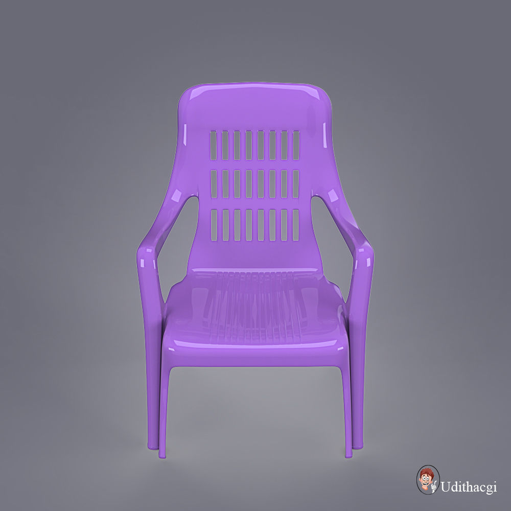 Plastic Chair 3D model_5