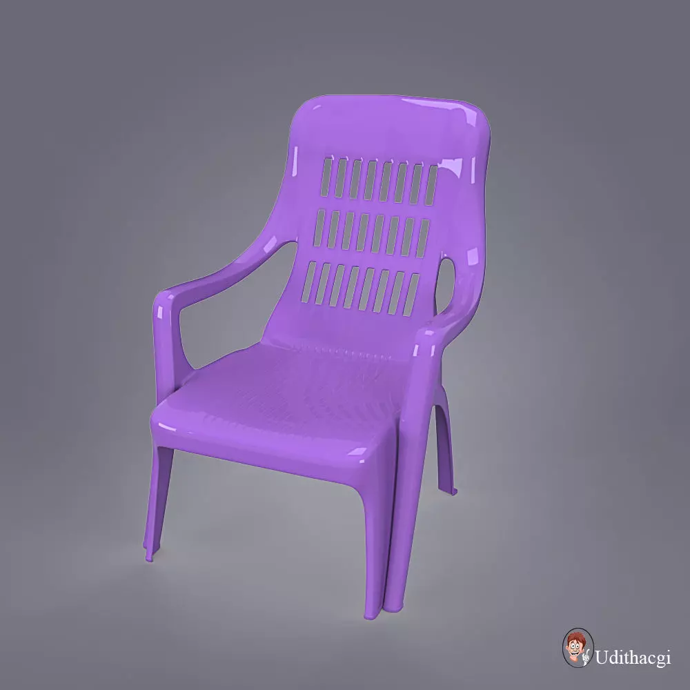 Plastic Chair 3D model_0