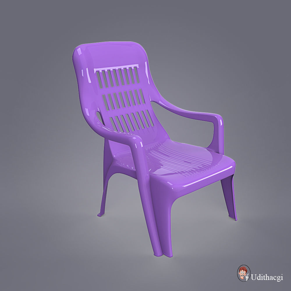 Plastic Chair 3D model_2
