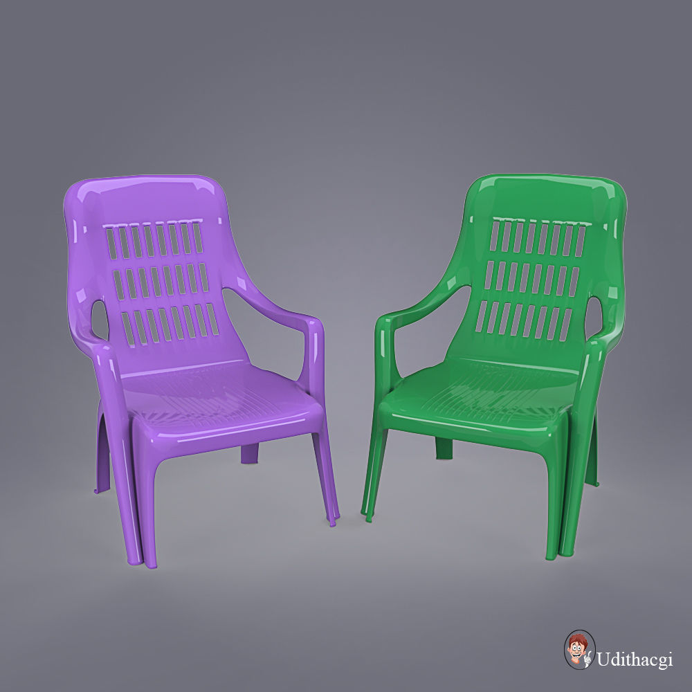 Plastic Chair 3D model_6