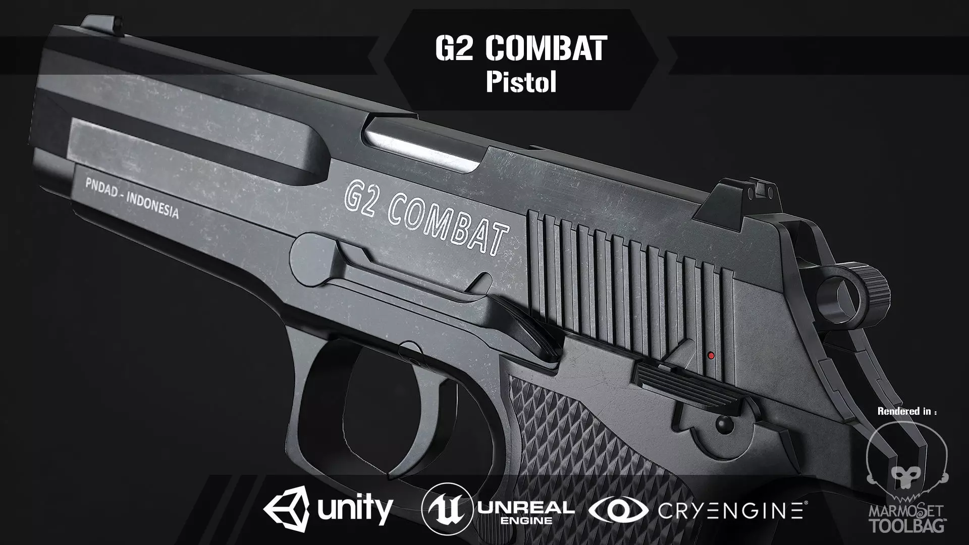G2 Combat Pistol Free low-poly 3D model_0