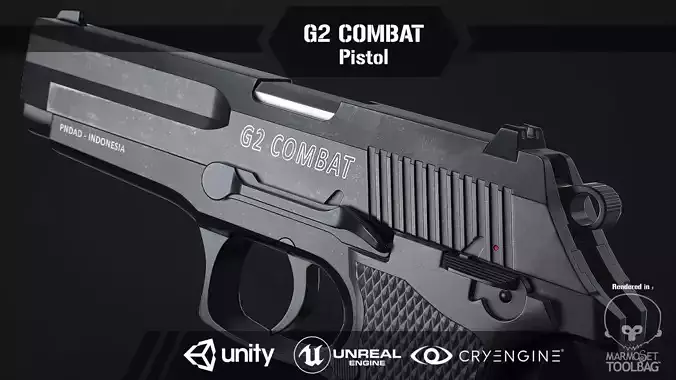G2 Combat Pistol Free low-poly 3D model