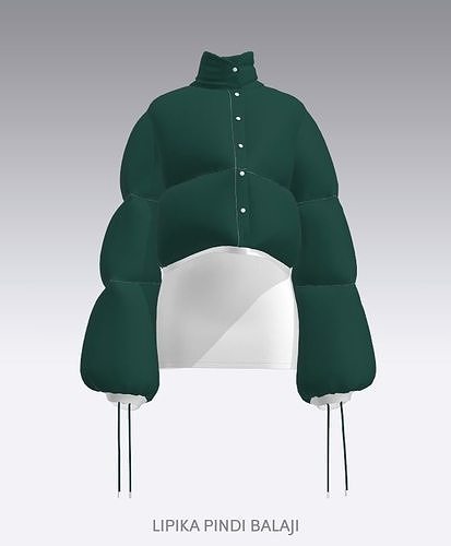 PUFFER JACKET WITH SKIRT Free 3D model