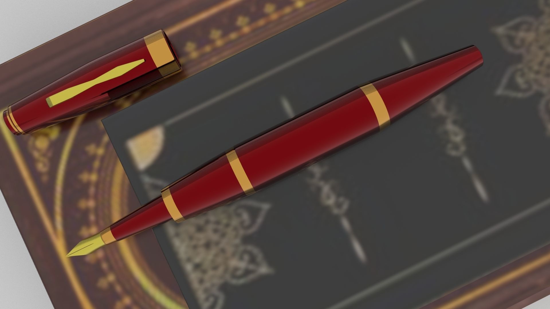 3d model of fountain pen 2020 3D model_2