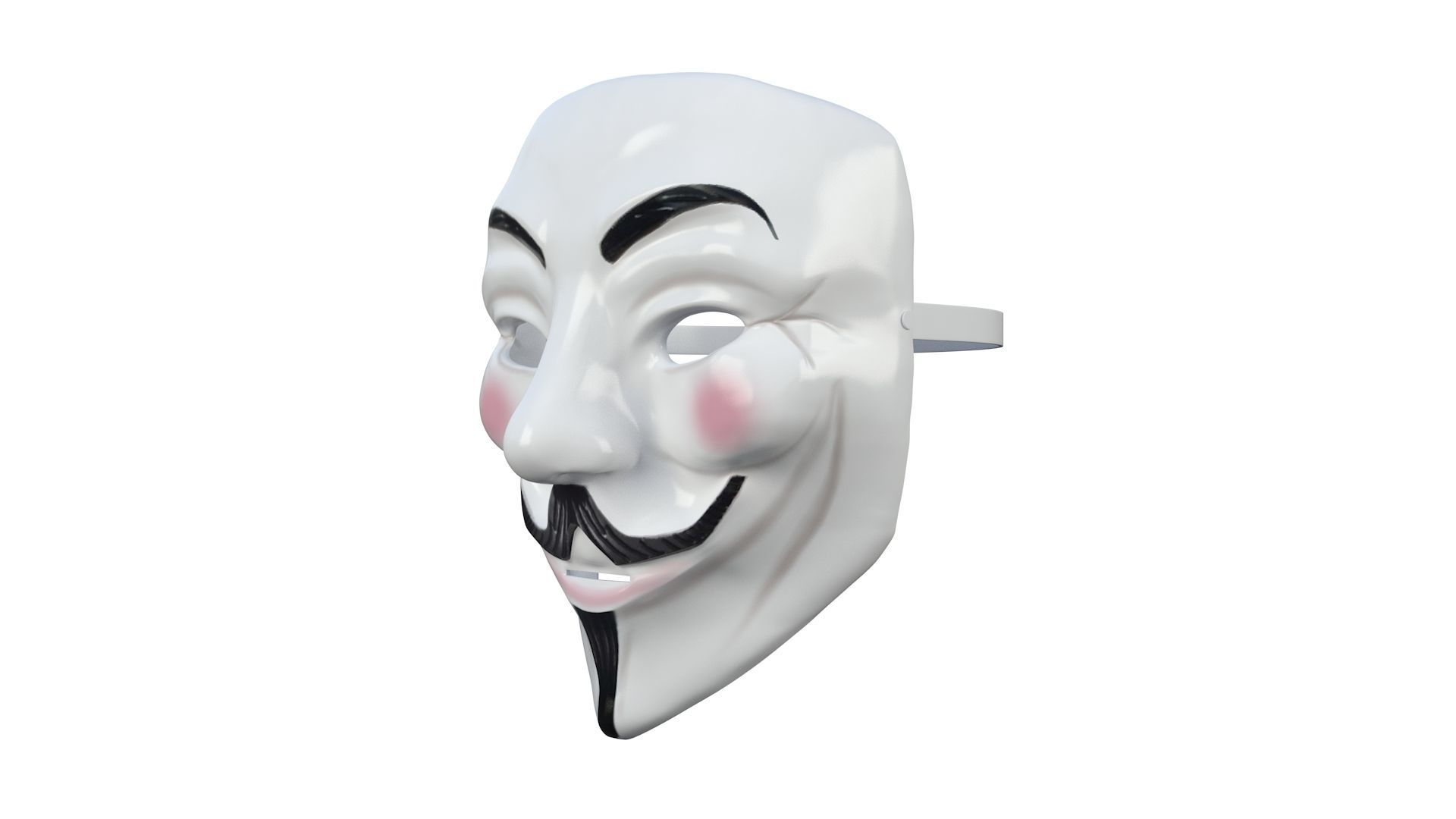 3D Guy Fawkes mask 3D model_2