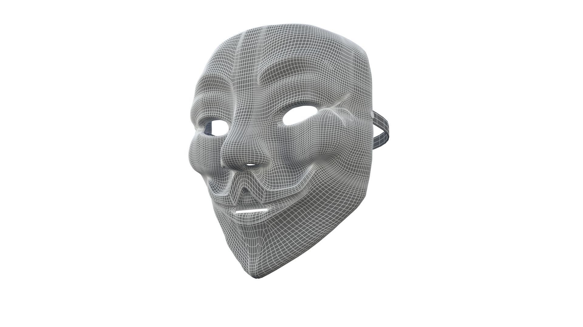 3D Guy Fawkes mask 3D model_9