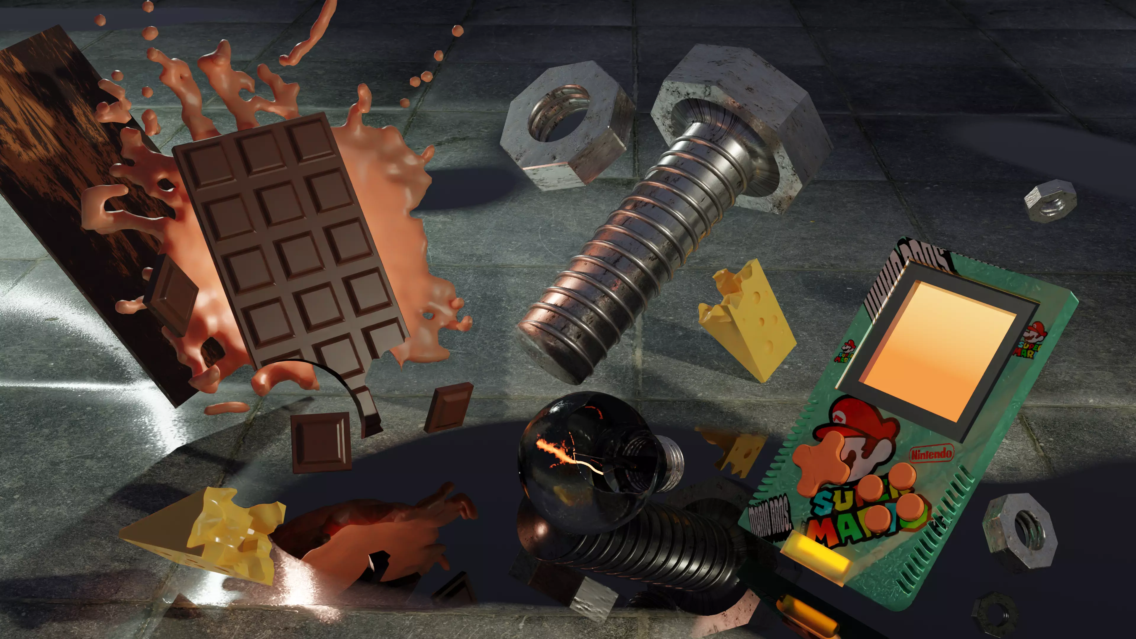 GameBoy and Stuff  Free 3D model_0