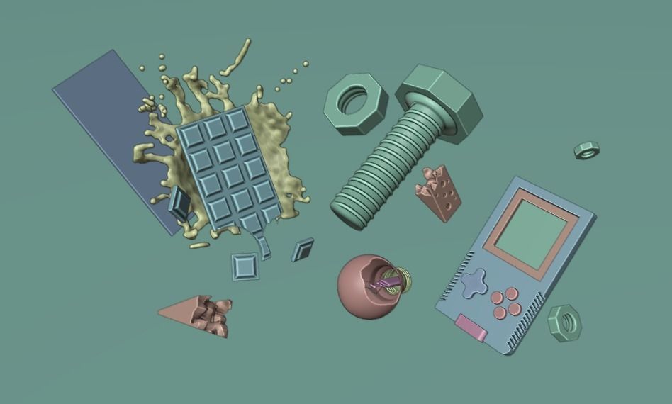 GameBoy and Stuff  Free 3D model_1