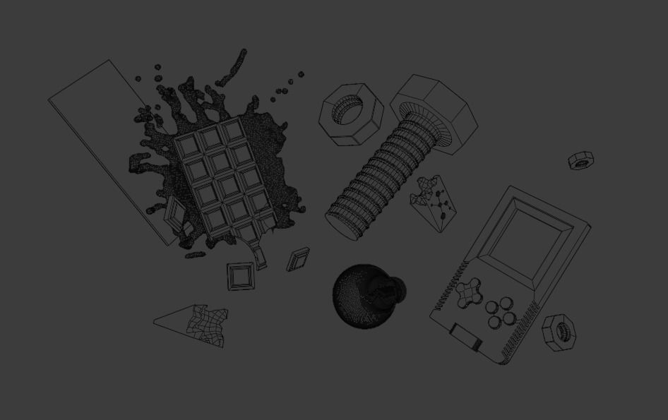 GameBoy and Stuff  Free 3D model_2