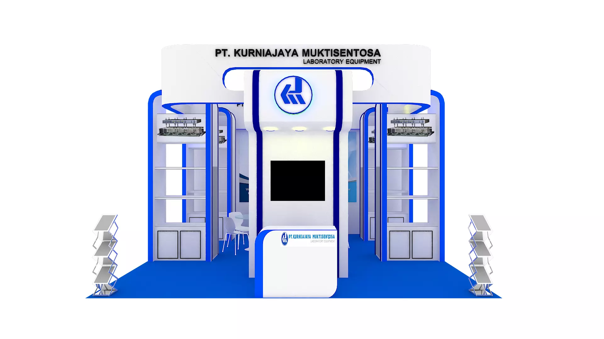 Booth Exhibition Design size 6x6 m three sides open Low-poly 3D model
