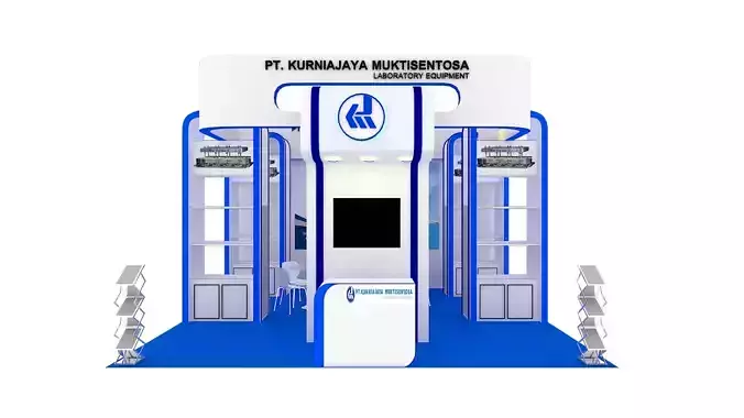 Booth Exhibition Design size 6x6 m three sides open