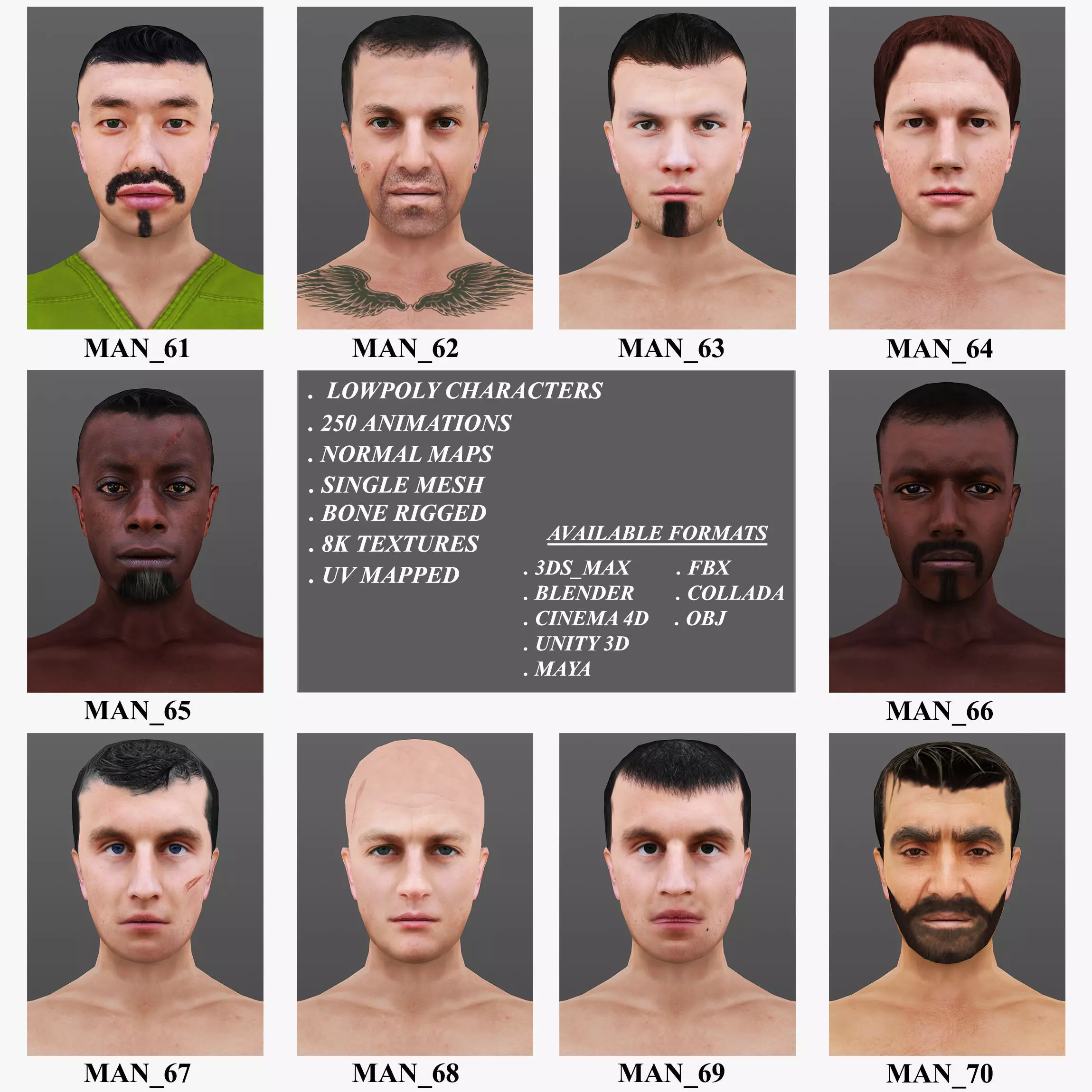 MAN 61 TO 70 3D Model Collection_0