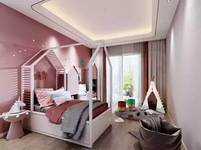 3D model of bedroom