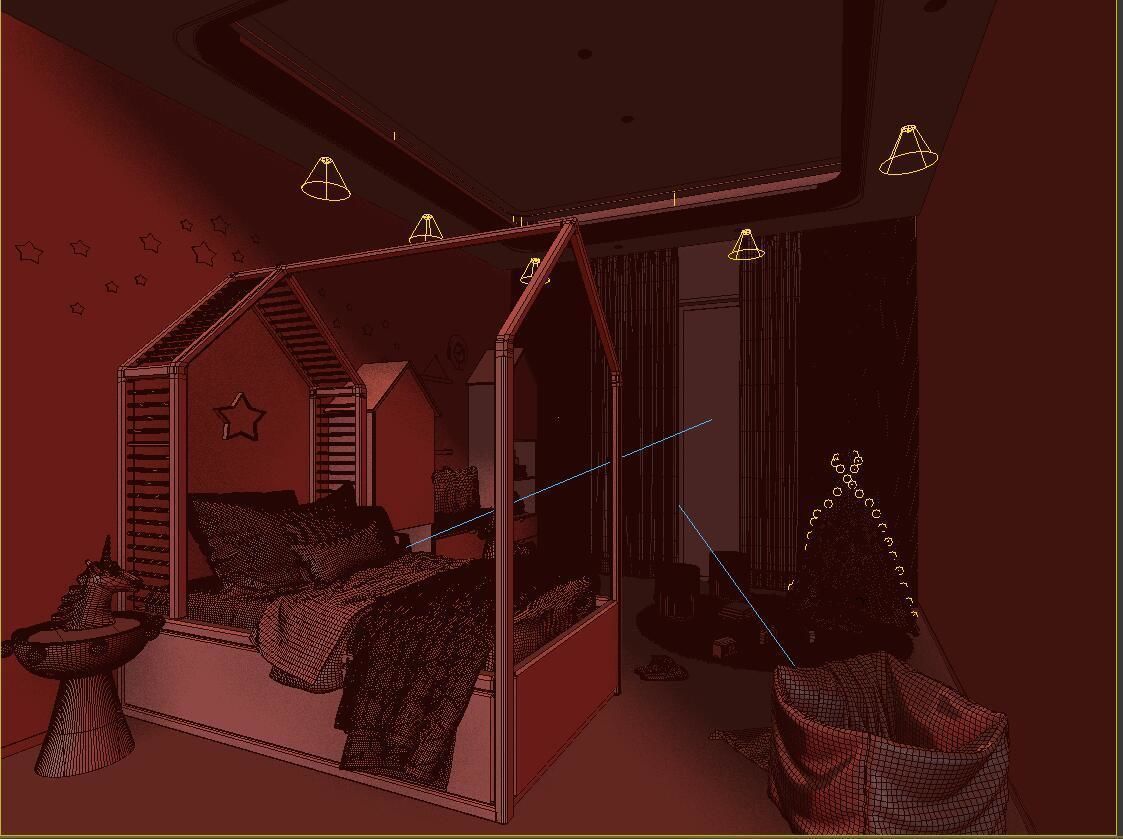 3D model of bedroom Free 3D model_1