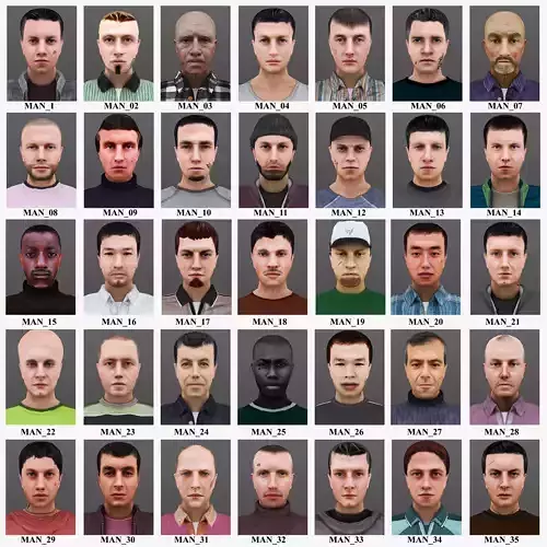 MAN 1 TO 35 3D Model Collection