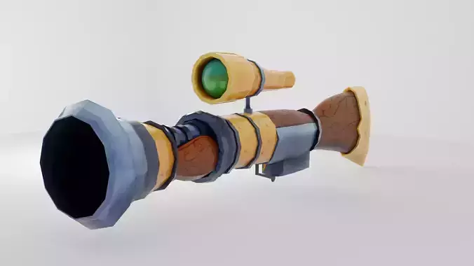 Stylized Handpainted Low Poly BlunderBuss Model Low-poly 3D model