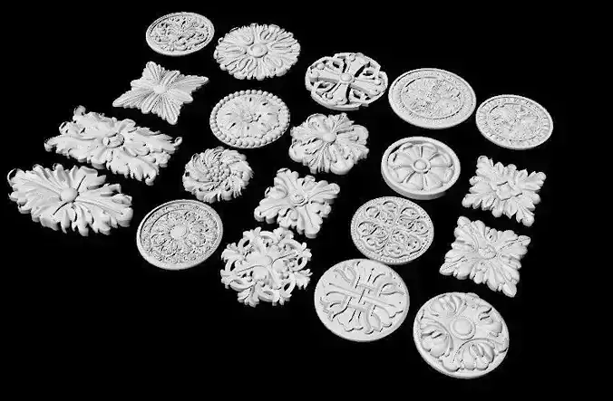 20 high quality carved rosettes