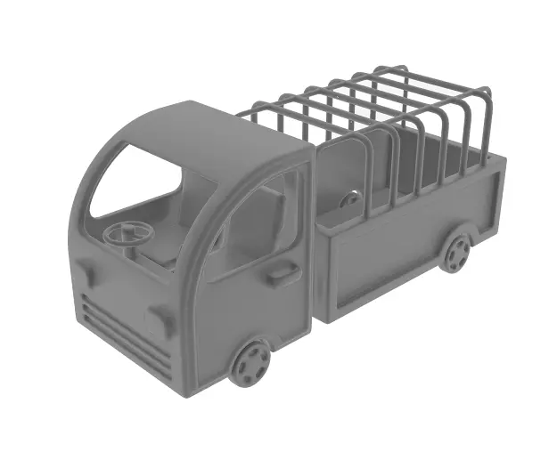 Mini Truck Low-poly 3D model_0