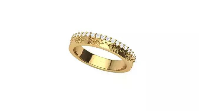 texture leaf ring 3D print model